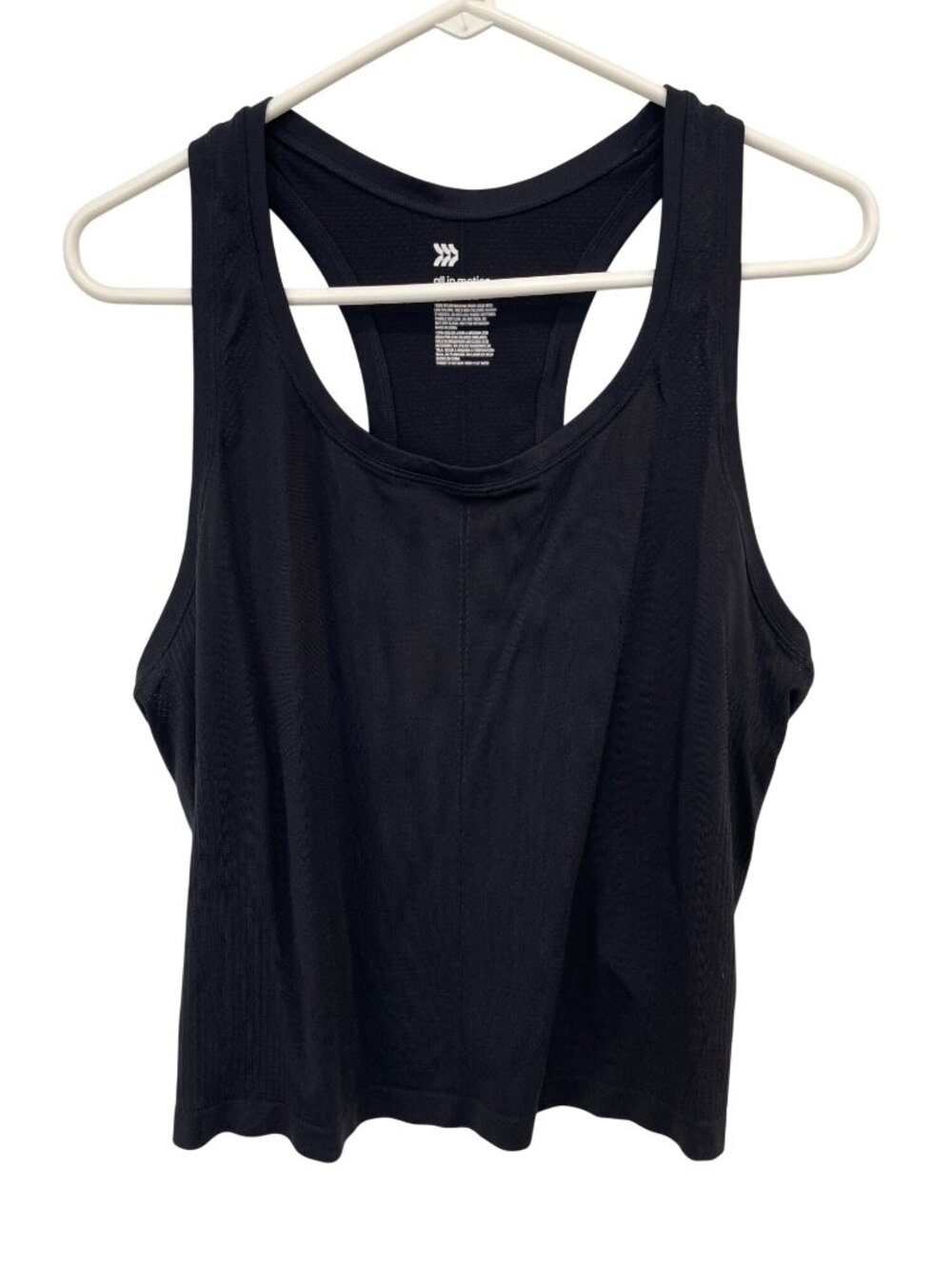 All In Motion Tank Top XL Sleeveless Scoop Neck Racerback Mesh Black Athleisure